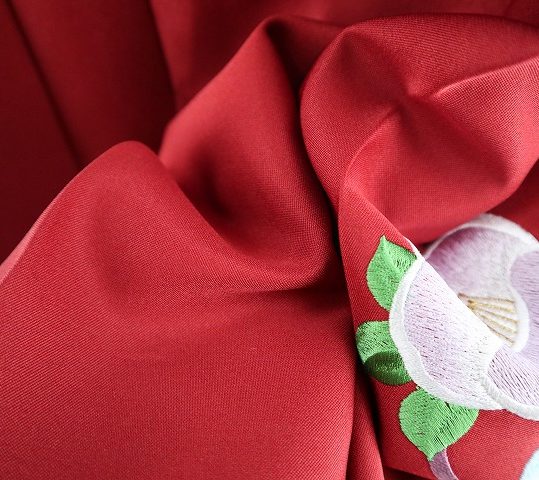 卒業式袴単品レンタル[刺繍]エンジに椿刺繍[身長158-162cm]No.852